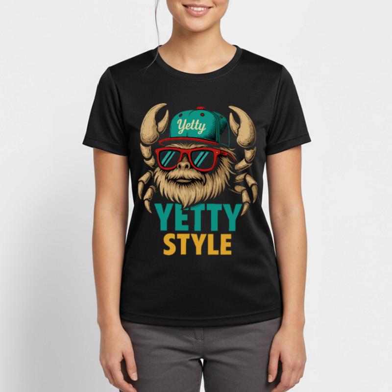 Yetty Style Yeti Graphic Frauen T-Shirt atmungsaktiv