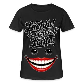 Immer lächeln - Frauen T-Shirt atmungsaktiv - Schwarz - Vorne - AI Model Female 172 light (172cm)