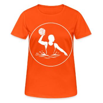 Wasserball Power - Frauen T-Shirt atmungsaktiv - Neonorange - Vorne - AI Model Female 172 dark (172cm)