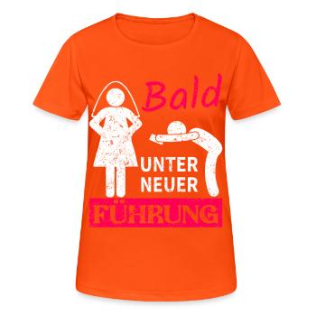 Bald Unter Neuer Führung - Frauen T-Shirt atmungsaktiv - Neonorange - Vorne - AI Model Female 172 dark (172cm)