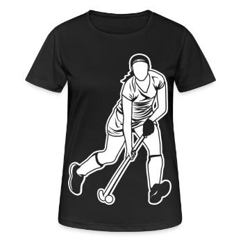 Hockey Mädchen - Frauen T-Shirt atmungsaktiv - Schwarz - Vorne - AI Model Female 172 light (172cm)