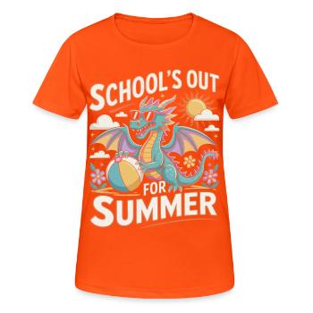 SCHOOL'S OUT FOR SUMMER Funny retro design - Women's Breathable T-Shirt - neon orange - Front - AI Model Female 172 dark (172cm)