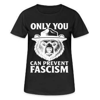 Nur Du Kannst Faschismus Verhindern Statement - Frauen T-Shirt atmungsaktiv - Schwarz - Vorne - AI Model Female 172 light (172cm)