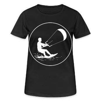 Wind im Griff - Frauen T-Shirt atmungsaktiv - Schwarz - Vorne - AI Model Female 172 light (172cm)