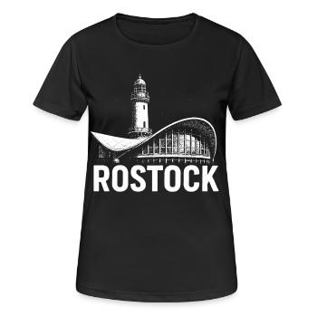 Rostock Moments - Frauen T-Shirt atmungsaktiv - Schwarz - Vorne - AI Model Female 172 light (172cm)