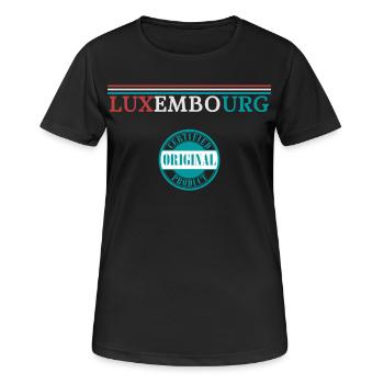 Flagge von Luxemburg, Luxemburger Stolz - Frauen T-Shirt atmungsaktiv - Schwarz - Vorne - AI Model Female 172 light (172cm)
