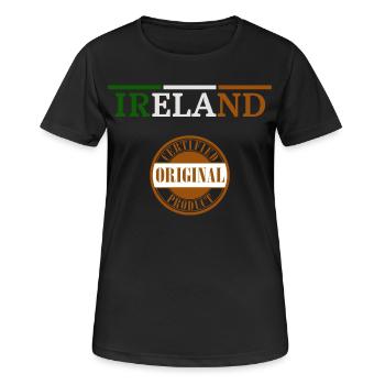 Drapeau de l’Irlande, Irish Pride - T-shirt respirant Femme - noir - Devant - AI Model Female 172 light (172cm)