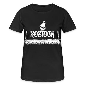 Rostock pour toujours - T-shirt respirant Femme - noir - Devant - AI Model Female 172 light (172cm)