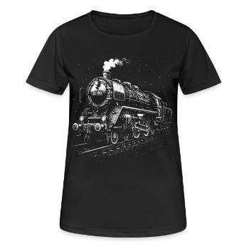Stahlriese bei Nacht - Frauen T-Shirt atmungsaktiv - Schwarz - Vorne - AI Model Female 172 light (172cm)