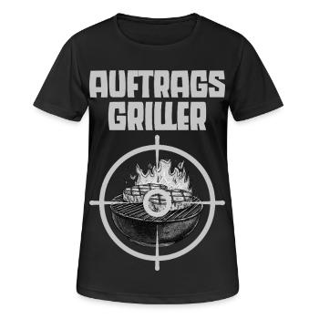 Auftragsgriller Grillmaster lustige Sprüche - Frauen T-Shirt atmungsaktiv - Schwarz - Vorne - AI Model Female 172 light (172cm)