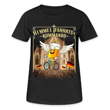 HIMMELFAHHRTS KOMMANDO - Excursion pour la fête des pères - T-shirt respirant Femme - noir - Devant - AI Model Female 172 light (172cm)
