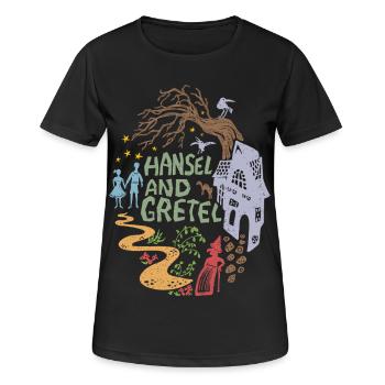 Hansel et Gretel Maison Sorcière Vintage - T-shirt respirant Femme - noir - Devant - AI Model Female 172 light (172cm)