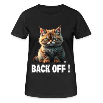 Niedliche böse rote Katze sagt Geh Weg! Back off! - Frauen T-Shirt atmungsaktiv - Schwarz - Vorne - AI Model Female 172 light (172cm)