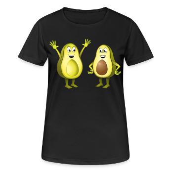Image de deux avocats joyeux - T-shirt respirant Femme - noir - Devant - AI Model Female 172 light (172cm)