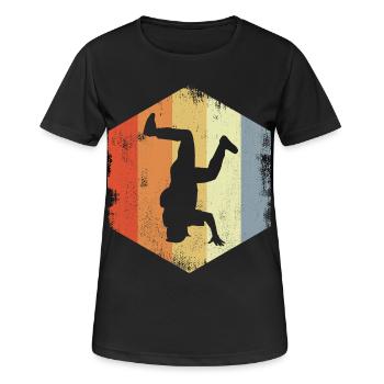 Breakdancer Vintage Look - T-shirt respirant Femme - noir - Devant - AI Model Female 172 light (172cm)