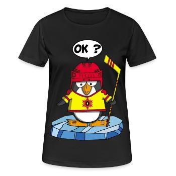 Pinguin und Wintersport - Frauen T-Shirt atmungsaktiv - Schwarz - Vorne - AI Model Female 172 light (172cm)
