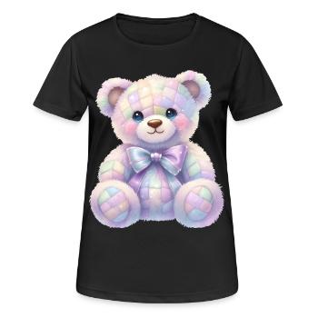 Coquette Ours Pailleté 🧸 - T-shirt respirant Femme - noir - Devant - AI Model Female 172 light (172cm)