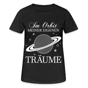 Saturn / The Ringed Planet / Planet of the Rings - Women's Breathable T-Shirt - black - Front - AI Model Female 172 light (172cm)