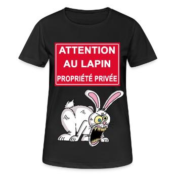 Attention au lapin blanc ! - T-shirt respirant Femme - noir - Devant - AI Model Female 172 light (172cm)