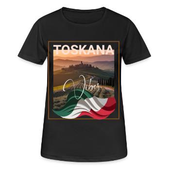 Toskana Vibes italienische Region - Frauen T-Shirt atmungsaktiv - Schwarz - Vorne - AI Model Female 172 light (172cm)