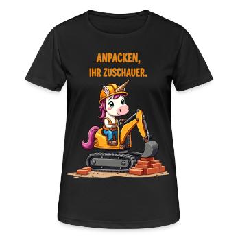 Maître excavatrice licorne - T-shirt respirant Femme - noir - Devant - AI Model Female 172 light (172cm)