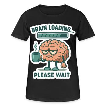 Belastung des Gehirns - Frauen T-Shirt atmungsaktiv - Schwarz - Vorne - AI Model Female 172 light (172cm)