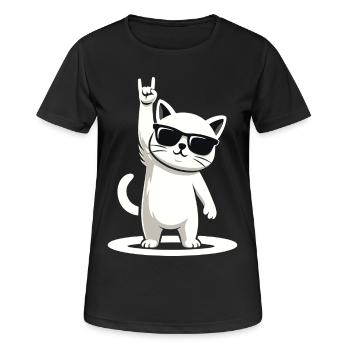Rock'n' Miez - Frauen T-Shirt atmungsaktiv - Schwarz - Vorne - AI Model Female 172 light (172cm)