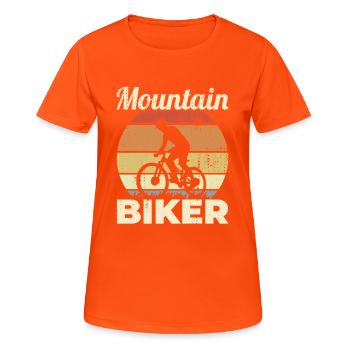 Vintage Mountain Bikers - Women's Breathable T-Shirt - neon orange - Front - AI Model Female 172 dark (172cm)