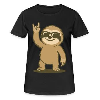 Lazy Rock Vibes - Frauen T-Shirt atmungsaktiv - Schwarz - Vorne - AI Model Female 172 light (172cm)