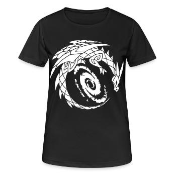 Dragon et galaxie - T-shirt respirant Femme - noir - Devant - AI Model Female 172 light (172cm)