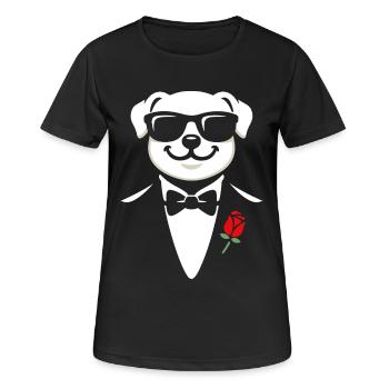 Chiot gentleman - T-shirt respirant Femme - noir - Devant - AI Model Female 172 light (172cm)