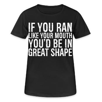 Si vous couriez comme votre bouche, vous seriez en pleine forme - T-shirt respirant Femme - noir - Devant - AI Model Female 172 light (172cm)