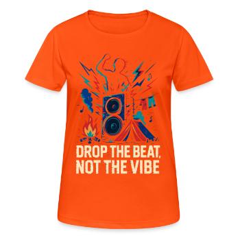 Laisser tomber le rythme, pas l’ambiance - T-shirt respirant Femme - orange néon - Devant - AI Model Female 172 dark (172cm)