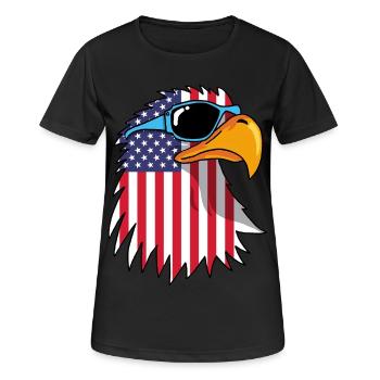 Eagle and American Flag - Women's Breathable T-Shirt - black - Front - AI Model Female 172 light (172cm)
