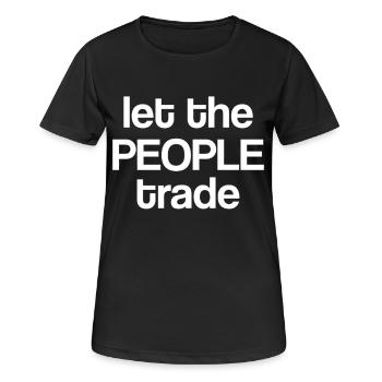 Laissez le peuple commercer - T-shirt respirant Femme - noir - Devant - AI Model Female 172 light (172cm)