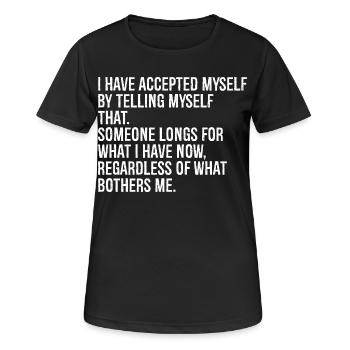 Je me suis acceptée en me disant que c’est - T-shirt respirant Femme - noir - Devant - AI Model Female 172 light (172cm)