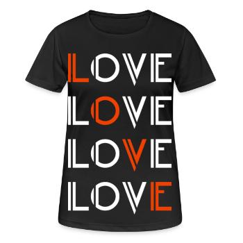 Amour / Liebe - T-shirt respirant Femme - noir - Devant - AI Model Female 172 light (172cm)
