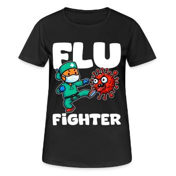 COMBATTANT DE LA GRIPPE - CADEAU INFIRMIÈRE - T-shirt respirant Femme - noir - Devant - AI Model Female 172 light (172cm)