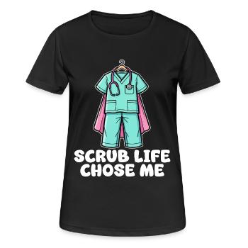 SCRUB LIFE CHOSE ME - KRANKENSCHWESTER GESCHENK - Frauen T-Shirt atmungsaktiv - Schwarz - Vorne - AI Model Female 172 light (172cm)