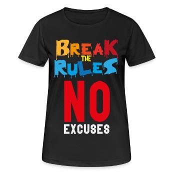 Brechen Sie die Regeln - Frauen T-Shirt atmungsaktiv - Schwarz - Vorne - AI Model Female 172 light (172cm)