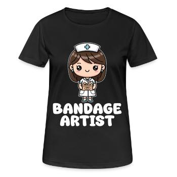BANDAGE ARTIST - CADEAU INFIRMIÈRE - T-shirt respirant Femme - noir - Devant - AI Model Female 172 light (172cm)