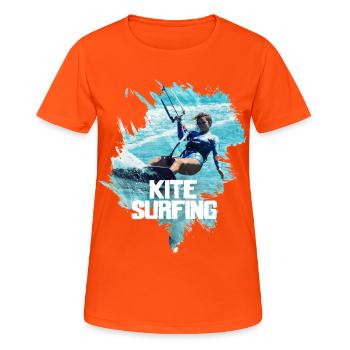 Ocean Glide - Women's Breathable T-Shirt - neon orange - Front - AI Model Female 172 dark (172cm)