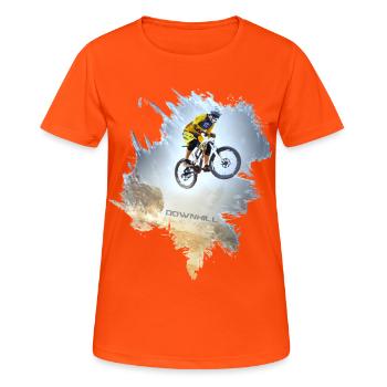 Surfez sur la chute - T-shirt respirant Femme - orange néon - Devant - AI Model Female 172 dark (172cm)