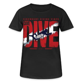 Plongée Cave Diver Graphique - T-shirt respirant Femme - noir - Devant - AI Model Female 172 light (172cm)