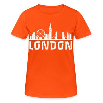 London Calling - Frauen T-Shirt atmungsaktiv - Neonorange - Vorne - AI Model Female 172 dark (172cm)