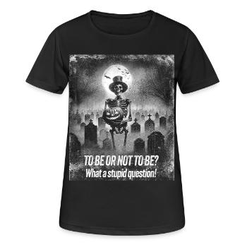 Vintage Skelett Schädel Grafik T-Shirt - Frauen T-Shirt atmungsaktiv - Schwarz - Vorne - AI Model Female 172 light (172cm)