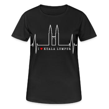 Kuala Lumpur Skyline Herzschlag Malaysia Love KLCC - Frauen T-Shirt atmungsaktiv - Schwarz - Vorne - AI Model Female 172 light (172cm)