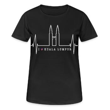 Kuala Lumpur Skyline Herzschlag Malaysia Love KLCC - Frauen T-Shirt atmungsaktiv - Schwarz - Vorne - AI Model Female 172 light (172cm)