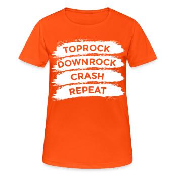Breakdance Techniques - T-shirt respirant Femme - orange néon - Devant - AI Model Female 172 dark (172cm)