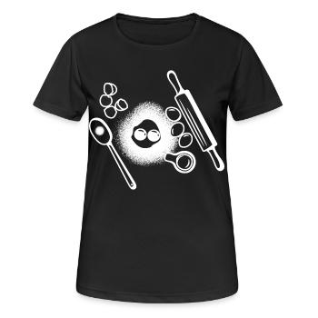 Dessin des ingrédients de cuisson - T-shirt respirant Femme - noir - Devant - AI Model Female 172 light (172cm)